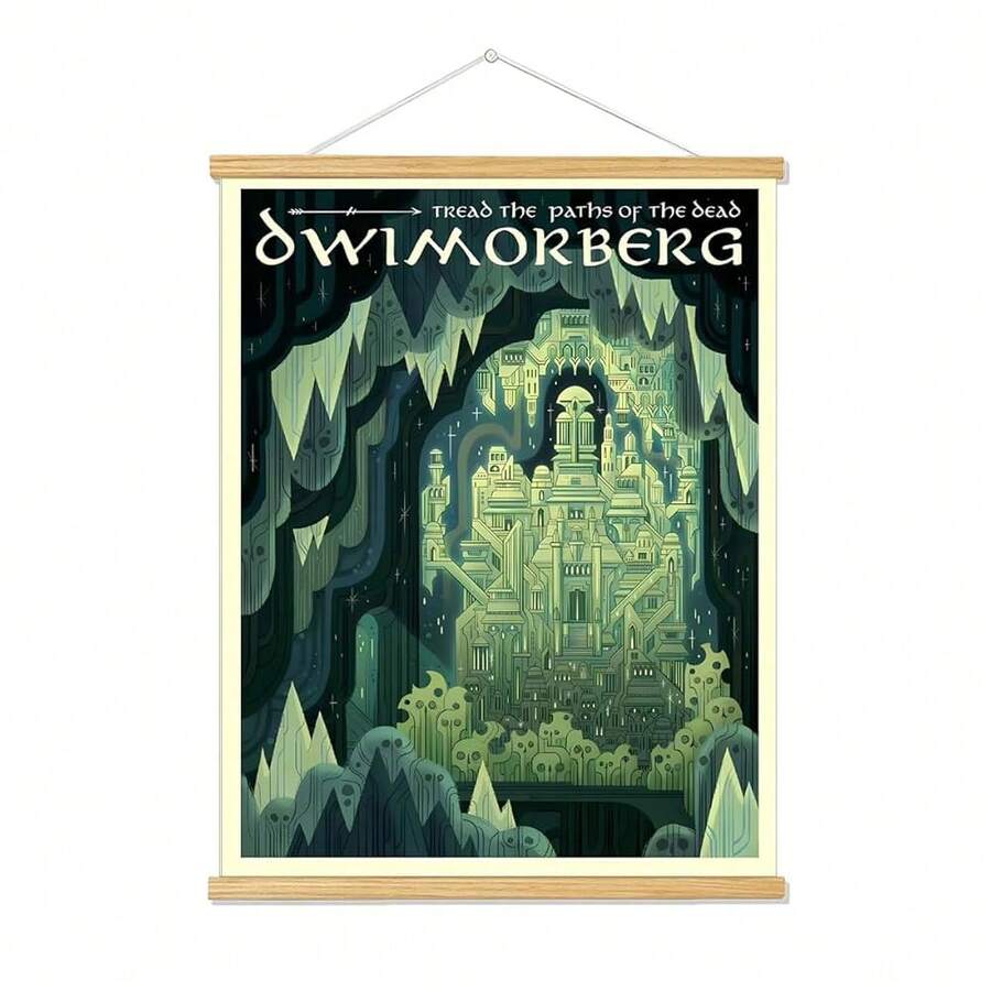 Meksular Middle Earth Landscape Wall Art Prints Canvas PaintingFantasy Posters, Wall Pictures, For Travel Gift, Canvas Art With Frames, For Office Home Decor Bedroom Living Room Wall Decor. - 德維莫伯格 - 查看 1