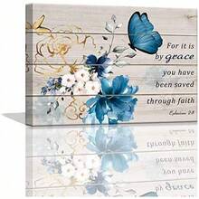 Country Canvas Decor Bible Verse Inspirational Wall Art Canvas Christian Home Decorations Blue Flower Prints Wall Pictures Artwork Bedroom, Classroom, Nursery Room Decor L xcuadros decorativos para sala,poster,con marco,posters,cuadros para la pared ,marcos para cuadros,cuadro,virgen de guadalupe,salascuadros decorativos para sala,poster,con marco,posters,cuadros para la pared ,marcos para cuadros,cuadro,virgen de guadalupe,salascuadros decorativos para sala,poster,con marco,posters,cuadros para la pared ,marcos para cuadros,cuadro,virgen de guadalupe,salas - transparente - Ver 1