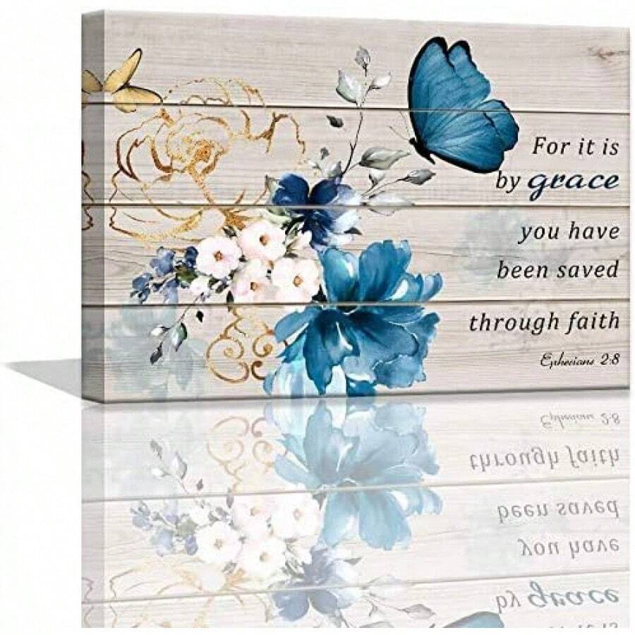 Country Canvas Decor Bible Verse Inspirational Wall Art Canvas Christian Home Decorations Blue Flower Prints Wall Pictures Artwork Bedroom, Classroom, Nursery Room Decor L xcuadros decorativos para sala,poster,con marco,posters,cuadros para la pared ,marcos para cuadros,cuadro,virgen de guadalupe,salascuadros decorativos para sala,poster,con marco,posters,cuadros para la pared ,marcos para cuadros,cuadro,virgen de guadalupe,salascuadros decorativos para sala,poster,con marco,posters,cuadros para la pared ,marcos para cuadros,cuadro,virgen de guadalupe,salas - transparente - Ver 1
