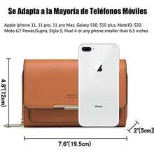 Bolsa Bandolera para Mujer, Bolsa Crossbody con Cinturón Ajustable, Bolso Cruzada con Cierre, Bolsas Pequeñas del Casual, Chica y Ligero, Bolso de Hombro Múltiples Maneras de Llevar para Dama - Marrón - Ver 4