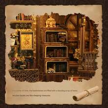 DIY 3D Creative Reading Corner, Wooden Bookends, Miniature House Model, Shelf Decoration With Dustproof Acrylic Panel, Display Stand For Home Or Office – 1 Set