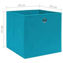 vidaXL Camerette da soggiorno 4 pz Tessuto intissé 28x28x28 cm Blu azzurro - Blu - Visualizzare 5