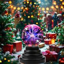 Bola mágica de ciencia ficción | Luz nocturna con luz LED alimentada por USB, control de botón, adecuada para entretenimiento, regalos de cumpleaños y festividades - Negro - Ver 8