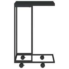 vidaXL Mesa de centro con ruedas negro 40x30x63,5 cm madera de ingeniería - Negro - Ver 4