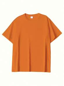 Camiseta naranja de mujer 100% algodón, estampado floral romántico, ropa casual de playa, nueva llegada de primavera/verano, top deportivo de moda, suave y transpirable de manga corta - Naranja - Ver 2