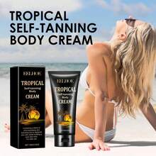 Crema de cuidado hidratante para oscurecer la piel en tubo de 1 unidad, acelera el proceso de bronceado natural y retiene la humedad, dejando la piel suave y con un resplandor cobrizo; uso diario recomendado para los aficionados al bronceado. - Negro - Ver 11