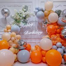 114/70/45/10pcs Orange Balloon Arch Kit, Includes 18", 12", 10", 5" Matte Orange Latex Balloons In Assorted Sizes, Suitable For Birthday, Wedding, Graduation, Gender Reveal, Thanksgiving, Halloween, Baby Shower, Fall Party Decor - Orange - View 6