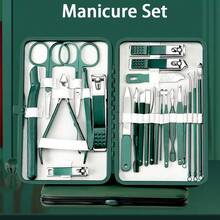 18/16/10/7/24 piezas Juego de Manicura Profesional - Incluye Herramientas Completas para el Cuidado de las Uñas, Cortaúñas, Limas de Uñas y Caja de Almacenamiento - Kit de Manicura para Viaje o Casa - Verde - Ver 7