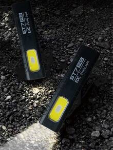 1pc Mini Portable Flashlight - Dual Light Source Magnetic Work Light - Super Bright & Long-Lasting - USB Rechargeable EDC Pocket Lamp - Black - View 1