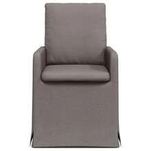 vidaXL Chaises de salle à manger 2 pcs Taupe 57 x 67 x 98 cm tissu - Gris - Voir 4
