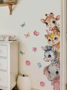 1张墙贴 - [动物、女孩、独角兽] 男孩房装饰，可移除自粘墙纸，适用于婴儿房、女孩卧室、客厅，可定制礼物，墙面装饰 - 可爱创意儿童房、卧室墙面装饰 - 彩色 - 查看 3