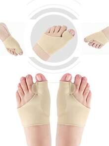 2pcs Silicone Toe Protectors, Comfortable Forefoot Pads, Enhanced Wear Resistance, Big Toe Support & Protection, Beige, Flexible Design, Suitable For Daily Comfortable Foot Care - True Color - View 5