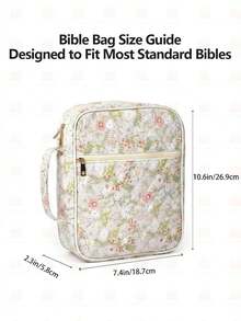 Bible Cover For Women, Large Quilted Case With Handle, Durable Bag And Carrying Case For Girls, Study Supplies Accessories, Christian Gift For Women, Bible Cover Soft Zippered Carrying Case For Men Women Church Bag Book Holder Religious Gift - 彩色 - 查看 2