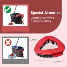Spin Mop Scrub Brush Head Compatible With Oceda EasyWring 1-Tank System, 2 Pcs Scrub Brush, Floor Scrubber Hard Bristle Cleaning Brush For Bathroom, Kitchen, Tub And Tile - 紅色 - 查看 3