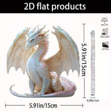 1pc Rainbow Blue-Eyed Dragon Sculpture, 5.91 Inch Acrylic Dreamlike Desktop Decor - Realistic Design, Colorful Scales, Suitable For Home, Office And Outdoor Spaces, Perfect Valentine's Day Gift - Multicolor - View 4