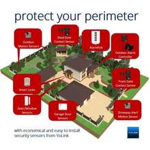 YoLink Sensor de puerta, sensor inalámbrico de 1/4 milla de mayor alcance del mundo inteligente para puerta de ventana y ventana funciona con Alexa IFTTT, sensor inteligente con monitor remoto notificaciones de aplicación recordatorio abierto – YoLink Hub requiere - 1 sensor de puerta - Ver 6