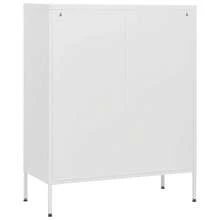 vidaXL Cômoda branco 80x35x101,5 cm preto - Branco - Ver 5