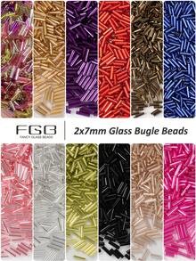 30gram Approx.900pcs Glass Bugle Beads,10 Colors Bugle Beads 1.8x6.8mm Glass Tube Beads Transparent Tube Seed Beads Bugle Spacer Beads For Earring Bracelet Necklace Jewelry DIY Craft Making - 1.8x6.8 Glass Tube Beads 30g-900pcs - View 2