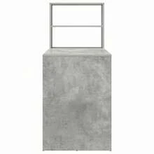 vidaXL Bureau Gris béton 113 x 54 x 120 cm Bois d'ingénierie - Gris - Voir 6