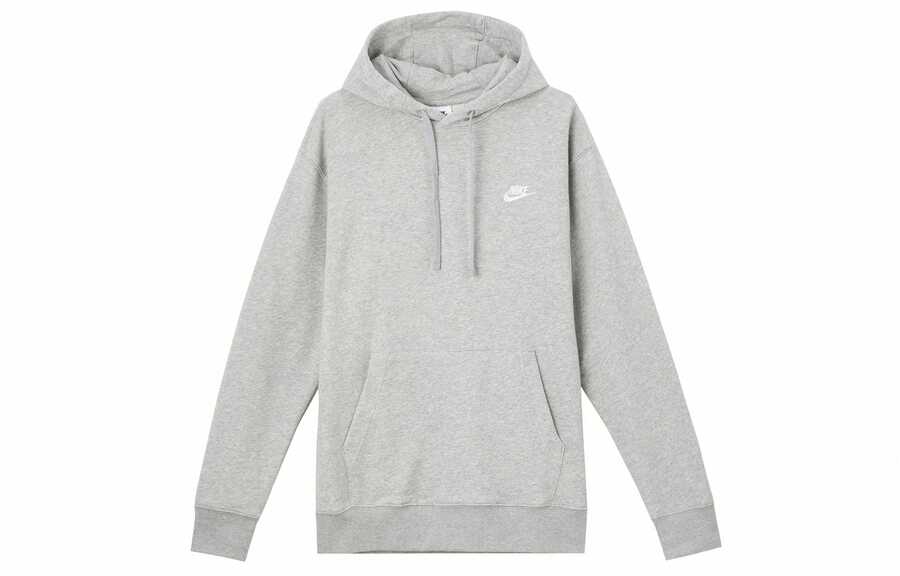 Nike Sportswear Club 纯色 Logo 印花卫衣，男款，灰色 - 灰色 - 查看 1