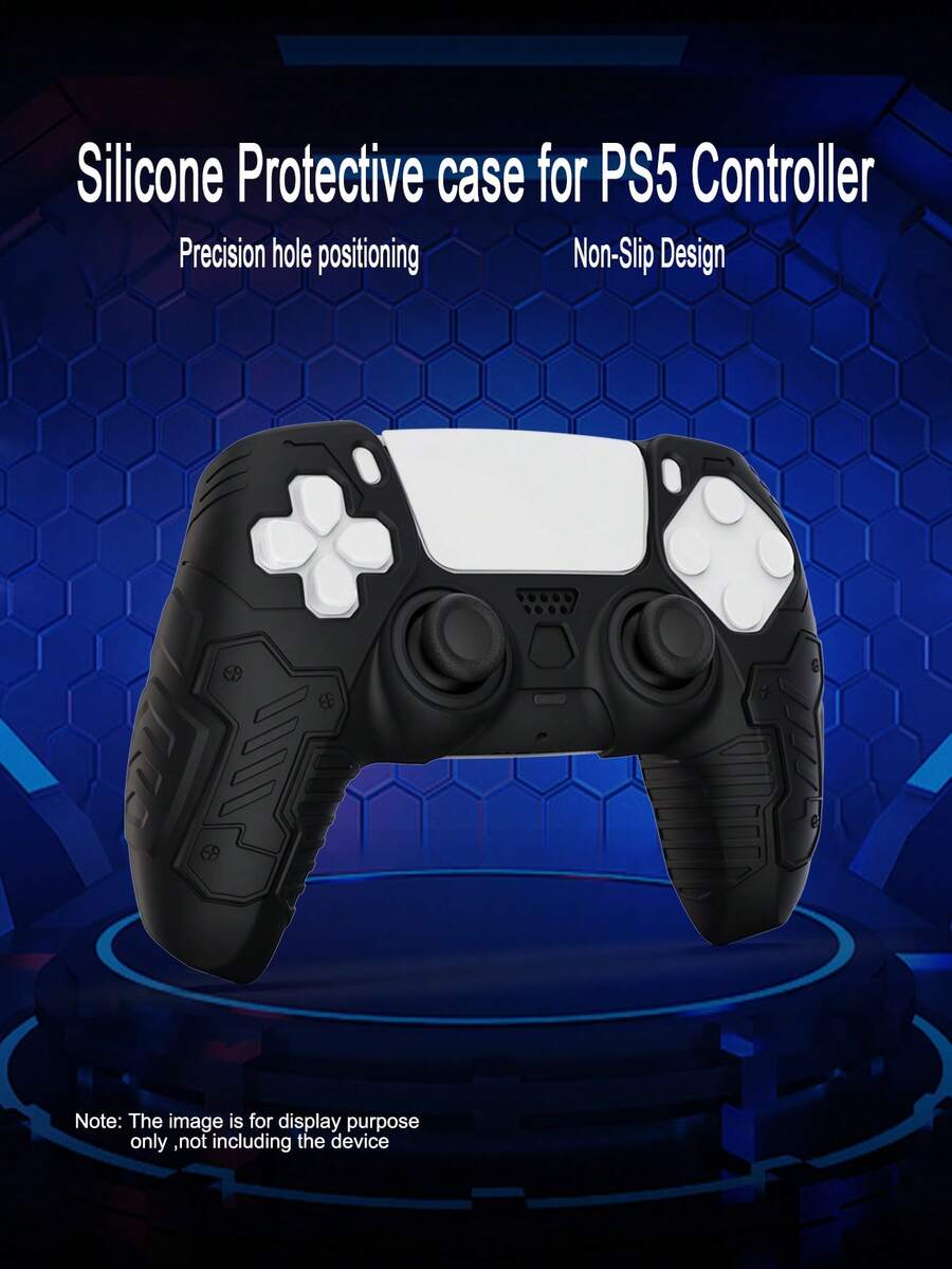 1 chiếc ốp silicon cho tay cầm chơi game, thiết kế vân cơ dày dặn, chống trượt, chống rơi, chống trầy xước, chống mồ hôi, tăng cường độ bám, có khe hở ở đáy để sạc trực tiếp. - Xem 1