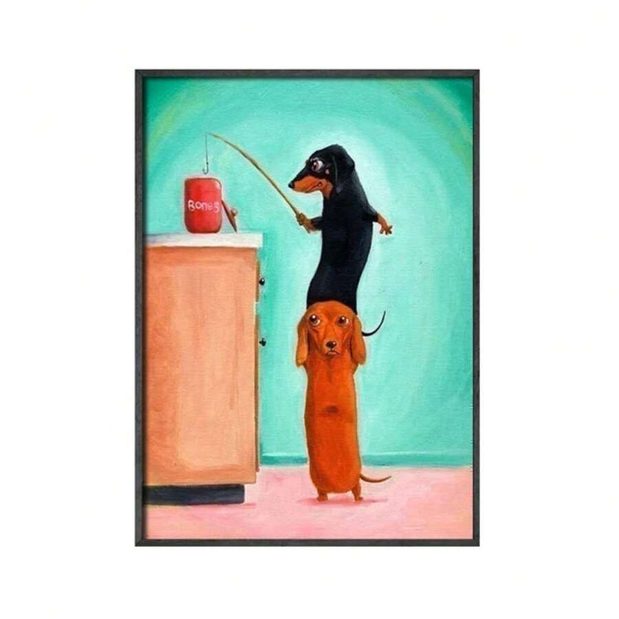 Dachshund Sausage Dog Art Poster Wall Funny Pet Dog Animal Picture Canvas Print For Living Room Home Decor Painting Gift Cuadros - 彩色 - 查看 1