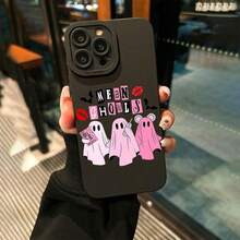 Cute Ghost Pattern Phone Case, Anti-Drop Phone Case, Decorative Phone Protector Cover Compatible With IPhone 11 12 13 14 15 16 17 Pro Max - Black - View 6