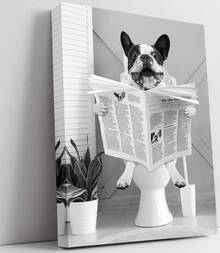 Biufo Wall Art Bathroom Animal Dog on Toilet Wall Decor Canvas Print Picture Black White Artwork Restroomx)cuadros decorativos para sala,poster,con marco,posters,cuadros para la pared ,marcos para cuadros,cuadro,virgen de guadalupe,salascuadros decorativos para sala,poster,con marco,posters,cuadros para la pared ,marcos para cuadros,cuadro,virgen de guadalupe,salas - transparente - Ver 1