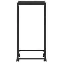vidaXL Mesa de centro con ruedas negro 40x30x63,5 cm madera de ingeniería - Negro - Ver 5