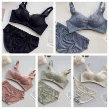 Wireless Bra And Panty Set For Small Breasts. Cute High-Cut Bra And Panty Set. Wireless Underwear For Women. Breast-Enhancing Bra And Panty Set. Enhances Breast Size, Smooths Underarm Fat, And Creates Cleavage. Wireless Design. - Màu xanh lam - Xem 7