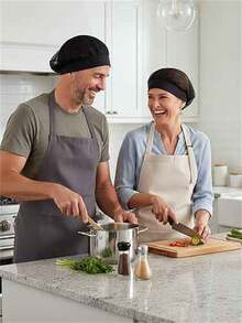 3顶可调节女式厨师帽，可重复使用，带发网，可水洗厨房烹饪厨师帽