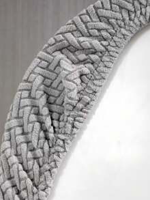 1 Set Solid Color Jacquard Knitted Toilet Seat Cover And Tank Cover, Stretch Toilet Seat Cover Set For Bathroom, Fits Small Size Toilet Tank And Lid, Home Decor - Dark Grey - View 6