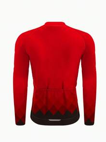 2026 New Men's Cycling Jersey, Long Sleeve Raglan Sleeve, Outdoor Cycling Jacket For Biking And Running, 4-Season Use With Zipper - Red - View 2
