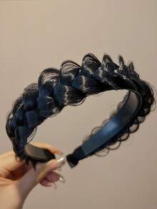 Handmade Fishtail Braid Wig Headband, Suitable For Women And Girls For Daily Wear, Conceals Hairline, Enriches Styling, Hair Accessory Gift (Hair Colors: Black, Light Brown, Dark Brown, Brownish Black)