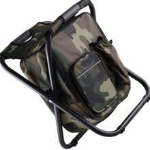 Lightweight Cooler Chair With Camouflage Design: Large Capacity Folding Stool For Travel, Beach, Hiking And Picnics.
