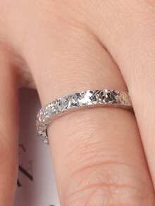 1枚100% S925纯银碎冰戒指，尺码5/6/7/8/9，简约设计，男女皆宜，适合婚礼、生日礼物及情侣对戒，2026时尚戒指 - Crushed Ice Ring - 查看 7