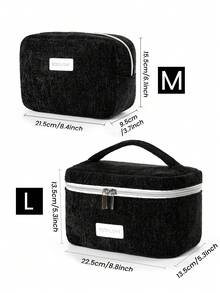 Conjunto Organizador Doméstico de Grande Capacidade, Inclui Necessaire Portátil com Fecho em Zíper, Bolsa de Cosméticos Clássica, Bolsa de Mão Acolchoada e Macia, Bolsa de Maquiagem Colorida Moderna, Mini Porta-Absorventes Higiênicos Quadrado, Bolsa Organizadora Multifuncional para Casa, Bolsa de Cosméticos Feminina, Bolsa de Maquiagem para Viagem, Presente Ideal para o Dia dos Namorados, Natal, Dia de Ação de Graças, Casamento para Madrinhas, Decoração de Camarim - Preto - Ver 16