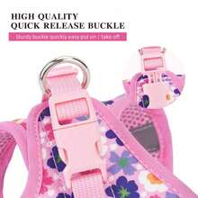 Một bộ dây đeo cho chó cưng với họa tiết hoa và khủng long, kèm theo dây xích dài 1,5 mét. Bộ dây đeo bền chắc này có thiết kế quấn quanh 360°, kiểu dáng thời trang và chắc chắn. - Nhiều màu - Xem 7