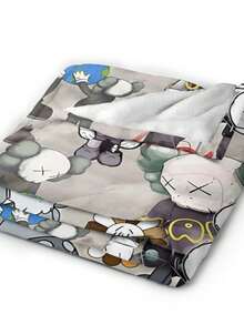 Kawss Kawaii Kaw  Blanket Super Soft Flannel Blanket Lightweight Warm And Comfortable Blanket Adult Gifts For All Seasons No Linting, Machine Washable - 黑色 - 查看 6