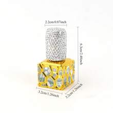 精致镶钻方形香水瓶，金色玻璃精油小瓶，玻璃泵喷雾瓶，DIY香水分装瓶，优雅便携旅行样品分装器，适用于化妆品香水，节日礼物，返校季，旅行必备品。 - 彩色 - 查看 7