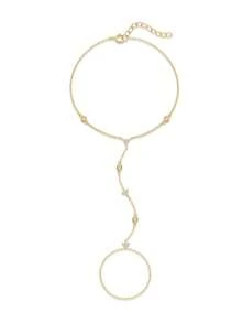 1Pc 925 Sterling Heart Cross Elegant Finger Ring Bracelet Unique Design Suitable For Women's Daily Wear Party Gathering Fine Jewelry Valentine's Day