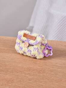 Mini Earphone Organizer Bag Lightweight Knitted Earbuds Organizer Bag Cute Mini Pouch With Star Pendant Buckle Design Coin Purse Colorful Kitted Coin Wallet Creative Plush Earphone Storage Bag Tote Bag Charm Grid Pattern Small Items Storage Bag For Earphones, Makeup, Coins, Cards - Everyday Essentials Bag, Card Holder, Cylindrical Pouch, Compact Design - Multicolor - View 13