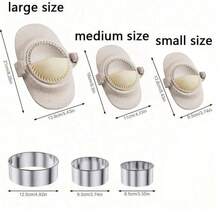 3件套糕点面团切割器套装，大号饺子/馅饼切割器，不锈钢塑料材质，符合人体工学的手柄，易于脱模，多色烘焙工具，厨房必备 - 彩色 - 查看 2