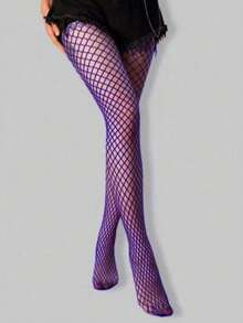 高弹力黑色、紫色、红色和白色女士连裤袜/紧身裤/长筒袜 - 彩色 - 查看 6