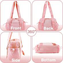 Women's Mini Gym Bag With Waterproof Compartment, Women's Mini Travel Bag, Cute Mini Gym Tote Bag - Pink - View 4