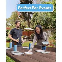 PartyPrints 25 Pack Placid Blue Blank Slim Can Cooler Sleeves | Plain Seltzer Customizable Bulk Coolers For Beer Bottles & 12oz Tall Cans | Skinny Collapsible Drink Insulated Sleeve - PlacidBlue - 查看 8