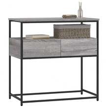 vidaXL Tavolo consolle sonoma grigio 75x40x75 cm ingegneria del legno - Grigio - Visualizzare 3