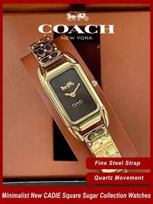 Coach Cadie Gold Steel Strap Black Dial Women's Watch - Gold - View 2