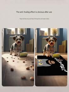 1pc Customized Super Absorbent Dog Food Mat, Can Print Name, Personalized Pet Food Mat, Personalized Dog Mat (Use Pet Name), Personalized Dog Feeding Mat, Customized Dog Bowl Mat, Customized Dog Food Mat (Can Print Name) - Made Of Thickened Non-Slip Material