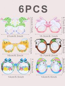 6pcs/Set Easter Party Glasses,Easter Bunny Egg Chick Design Paper Glasses, Easter Party Accessories Decorations, Easter Rabbit Paper Eyeglasses,Happy Easter Decorations, Easter Party Photo Props,Easter Party Supplies,Easter Gifts,Party Favor - Easter Bunny - View 7